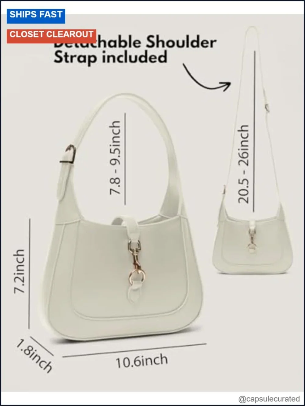 Vegan Leather Hobo Handbag Crossbody Bag w/ Adjustable Strap